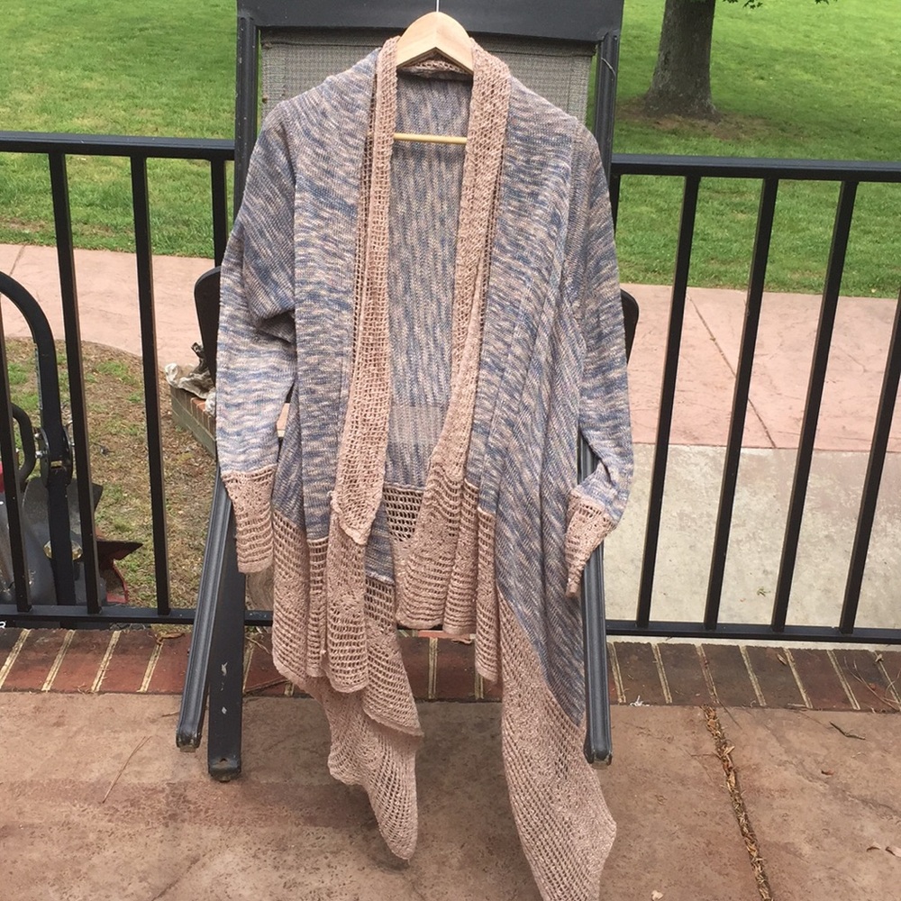 Opened front, long cardigan